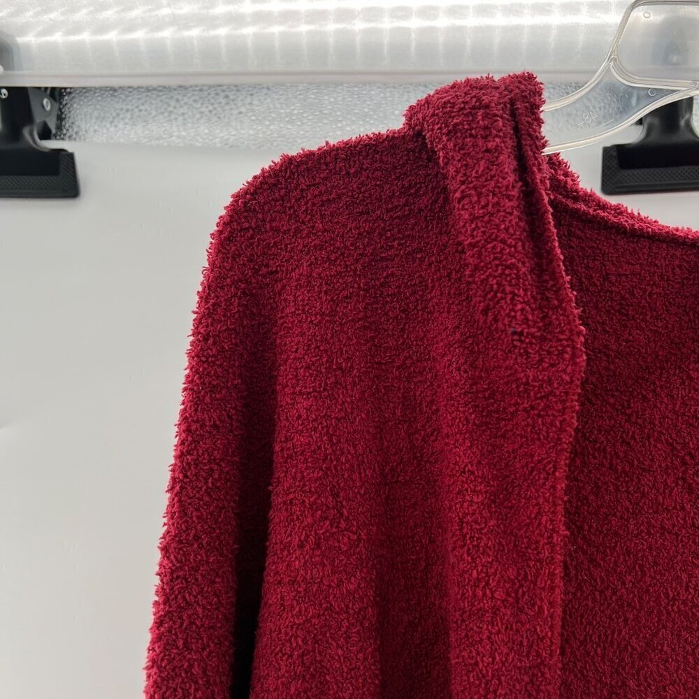 Absolutely Creative Wordwide Womens Open Front Hooded Fuzzy Cardigan Red OS - Picture 3 of 8